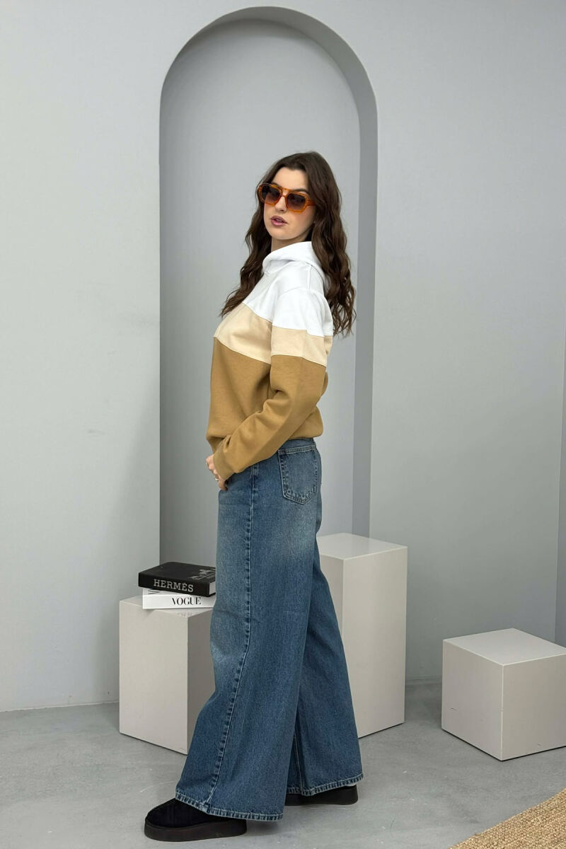 HOODIE E THJESHTE ME PUSH PER FEMRA NE NGJYRE BEZHE - 4