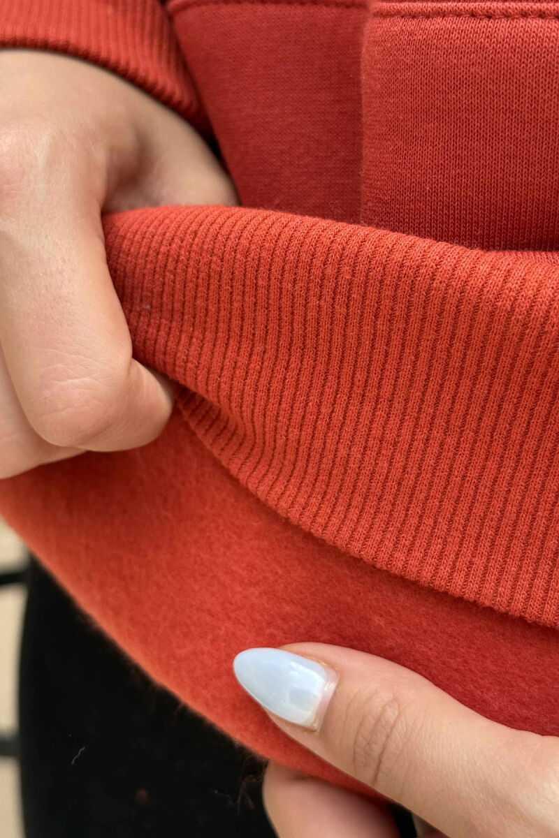 HOODIE E THJESHTË NJË NGJYRËSHE ME PUSH PËR FEMRA NË NGJYRË TULLE - 5