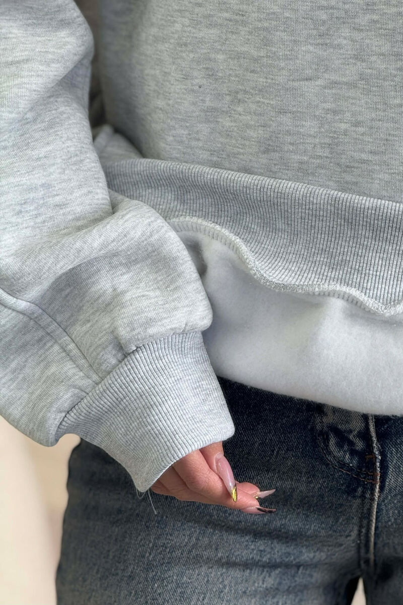 HOODIE E THJESHTE NJE NGJYRESHE PER FEMRA NE NGJYRE GRI - 4