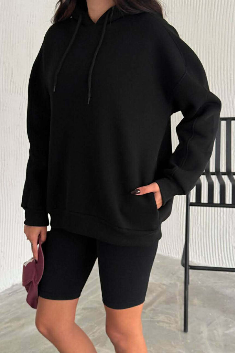 HOODIE E THJESHTE NJE NGJYRESHE PER FEMRA NE NGJYRE TE ZEZE - 2