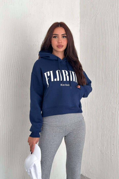 HOODIE ME SHKRIMIN FLORIDA PËR FEMRA NË NGJYRËN BLU 