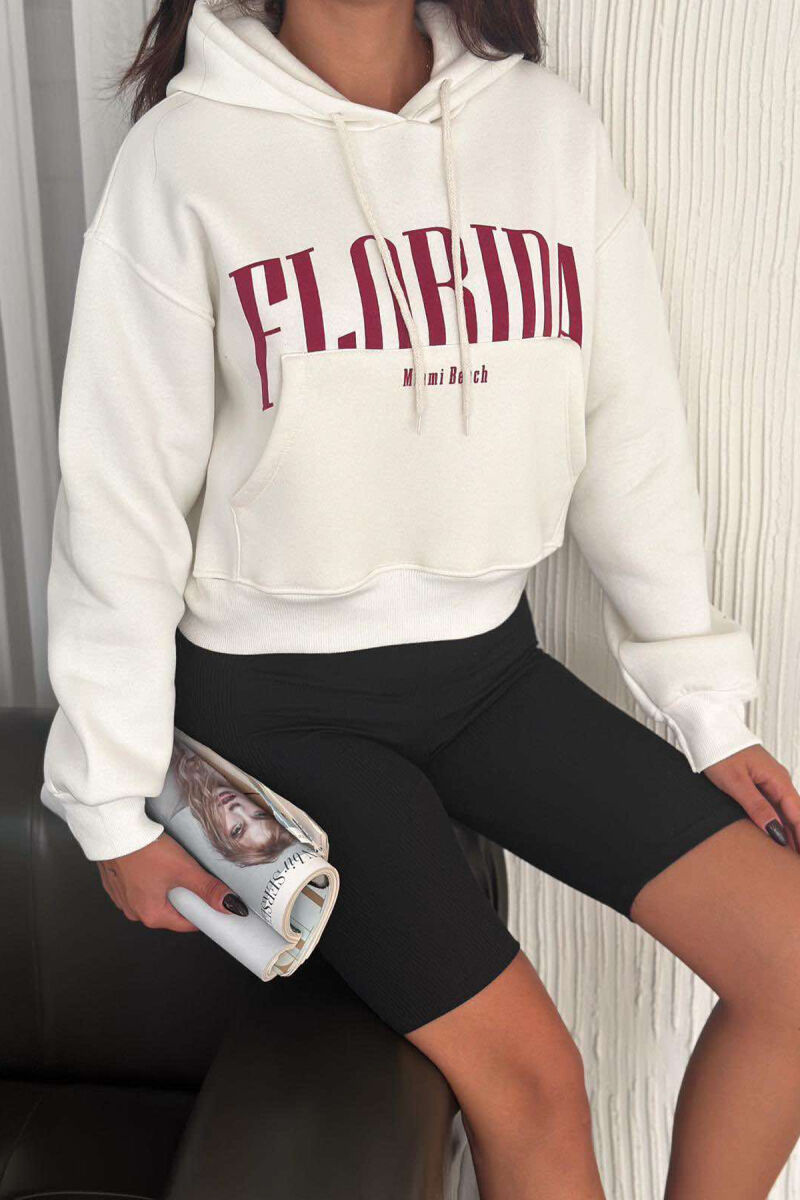 HOODIE FLORIDA FOR WOMEN IN WHITE COLOR WHITE-E BARDHE - 2