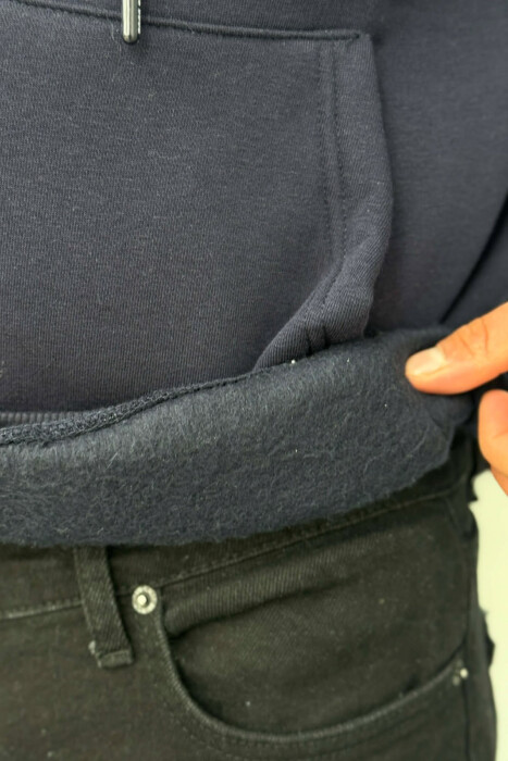 HOODIE ME IMAZH PARA&PAS DHE PUSH PER MESHKUJ NE NGJYRE BLU TE ERRET - 3