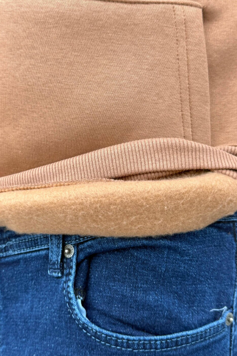 HOODIE ME IMAZH PARA&PAS DHE PUSH PER MESHKUJ NE NGJYRE KAFE - 3