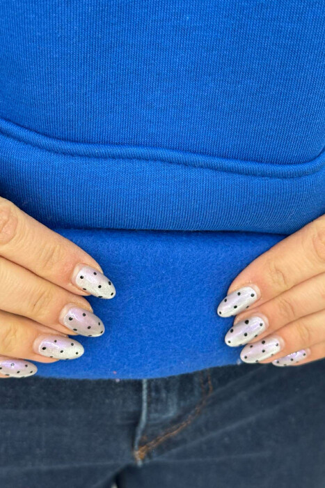 HOODIE ME PUSH DHE ME DIZJAN NE PJESEN PARA & PAS PER FEMRA NE NGJYRE BLU - 4