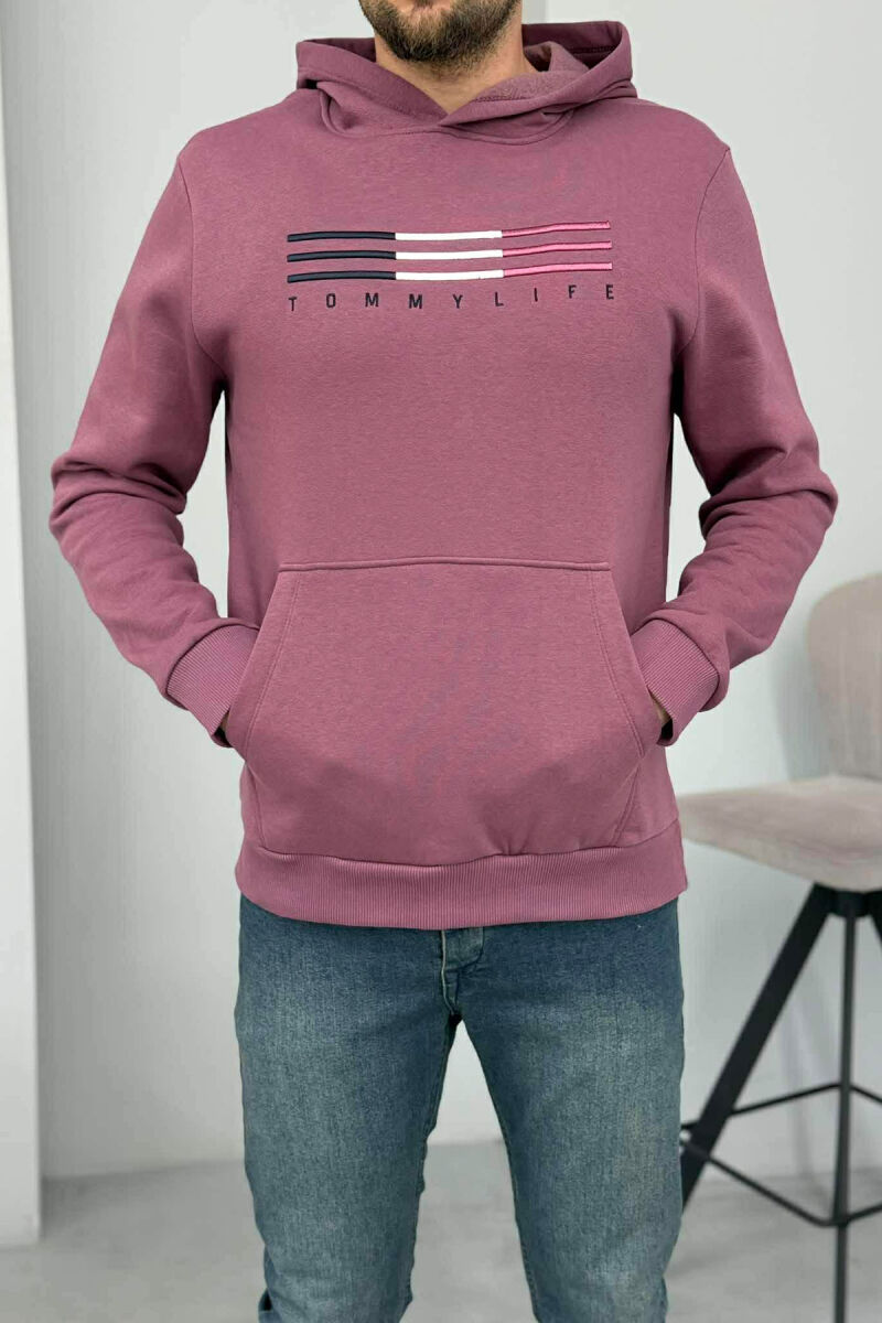 HOODIE ME PUSH DHE ME LOGO PARA PËR MESHKUJ NË NGJYRË UTHULL - 2