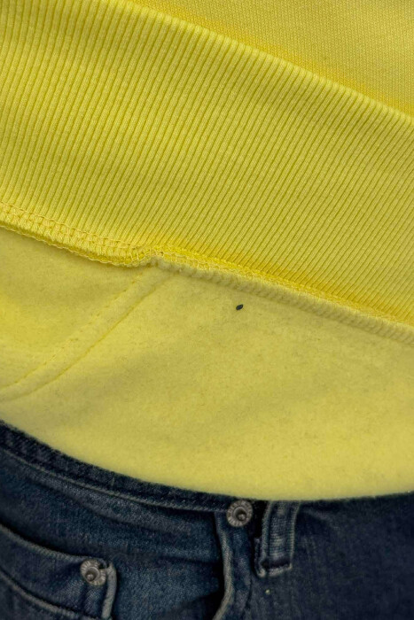 HOODIE ME PUSH DHE ME LOGO PARA PËR MESHKUJ NË NGJYRËN E VERDHË - 4