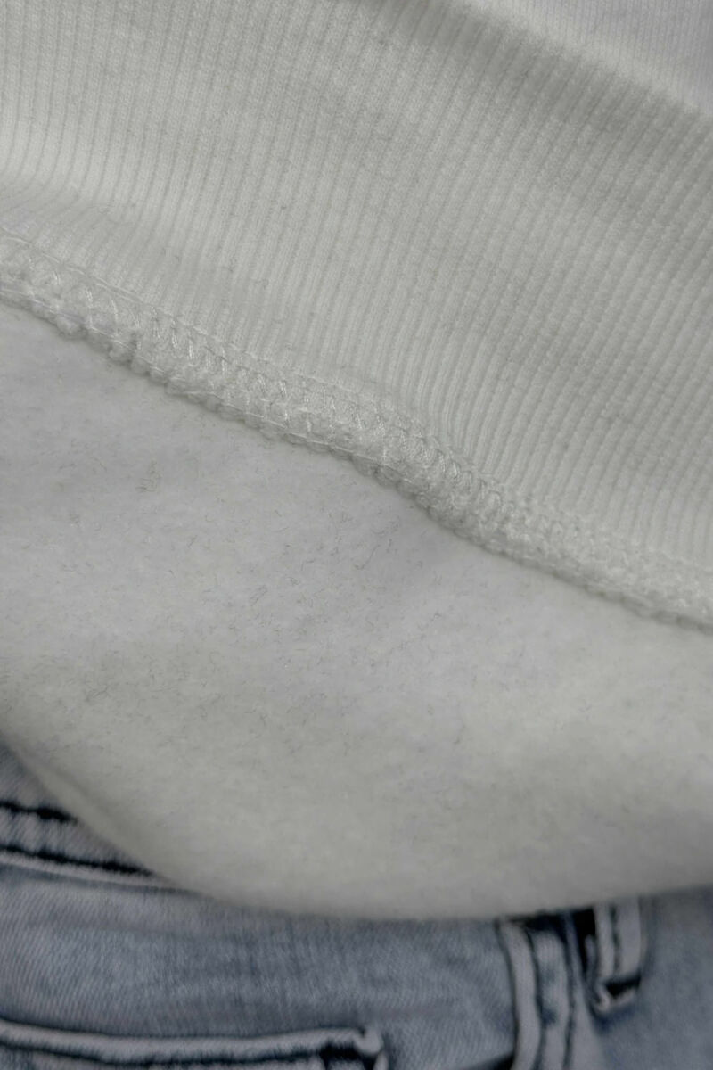 HOODIE ME PUSH DHE ME LOGO TË THJESHTË NYC PARA PËR MESHKUJ NË NGJYRËN E BARDHË - 4