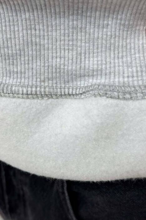 HOODIE ME PUSH DHE ME SHKRIM PARA PËR MESHKUJ NË NGJYRE GRI TE ZBARDHUR - 5