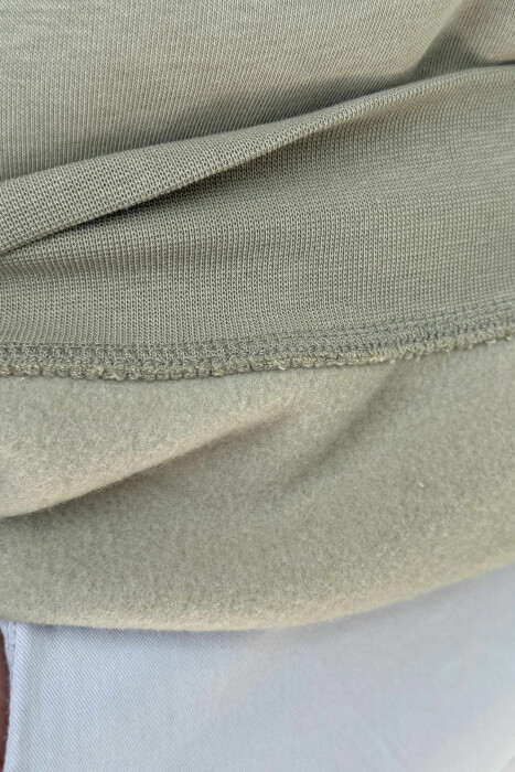 HOODIE ME PUSH DHE ME SHKRIM TË THJESHTË NË PJESËN PARA PËR MESHKUJ NË NGJYRË ULLI - 3