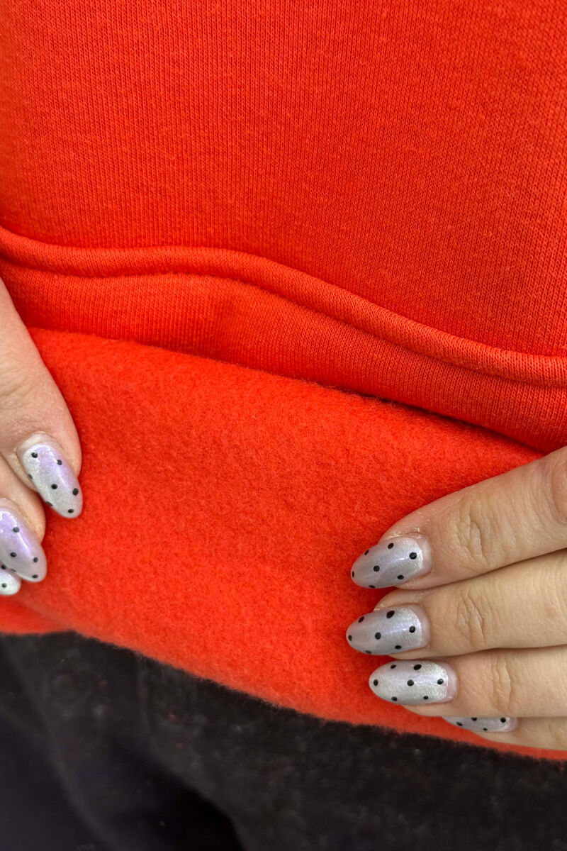 HOODIE ME PUSH DHE SHKRIME NE PJESEN PARA PER FEMRA NE NGJYRE PORTOKALLI - 5