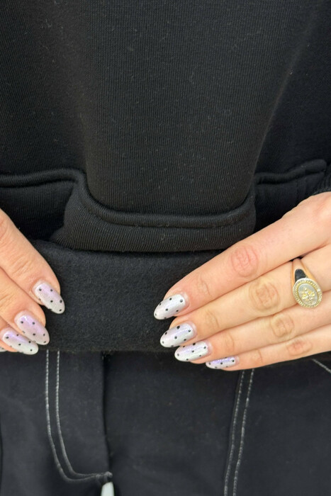 HOODIE ME PUSH DHE SHKRIME NE PJESEN PARA PER FEMRA NE NGJYRE TE ZEZE - 4