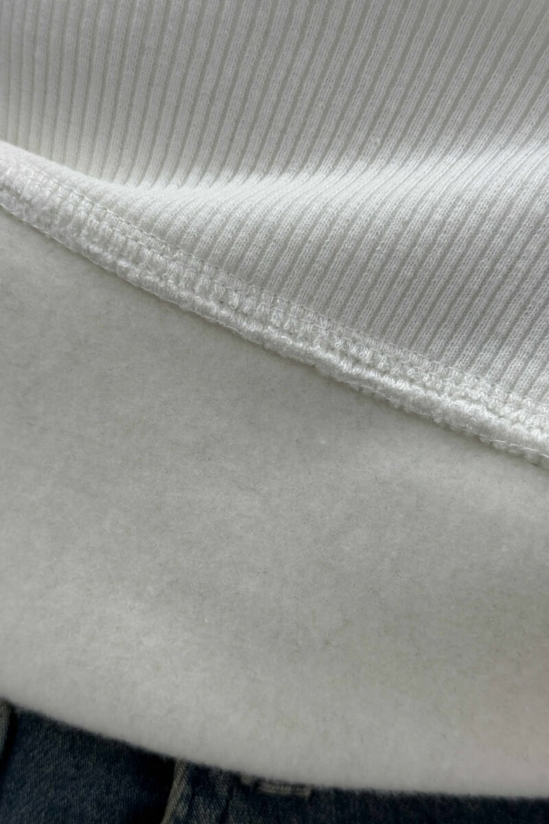 HOODIE ME PUSH NJËNGJYRËSHE DHE ME DIZANJ BASKETBOLL MBRAPA PËR MESHKUJ NË NGJYRËN E BARDHË - 4