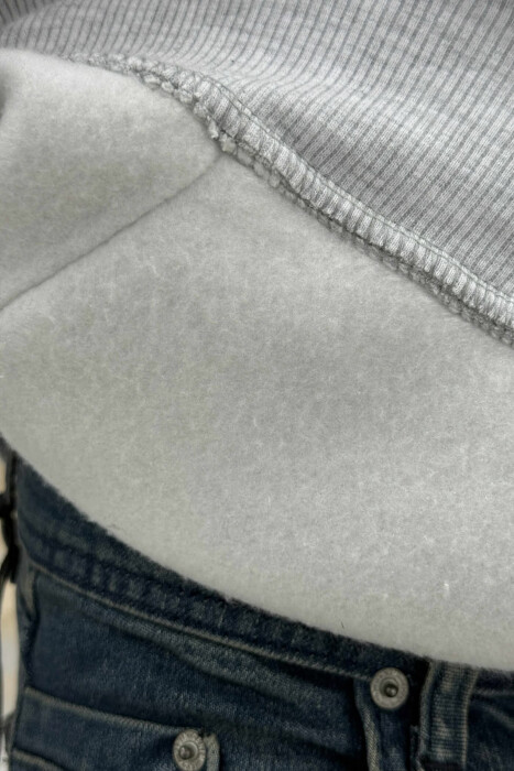 HOODIE ME PUSH NJËNGJYRËSHE DHE ME DIZANJ BASKETBOLL MBRAPA PËR MESHKUJ NË NGJYRËN GRI TË ZBARDHUR - 3