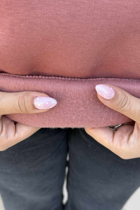 HOODIE ME PUSH NJËNGJYRËSHE DHE ME SHKRIM PARA PËR FEMRA NË NGJYRËN UTHULL - 4