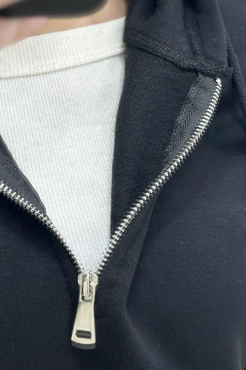 HOODIE ME PUSH PËR FEMRA NË NGJYRËN E ZEZË - 5