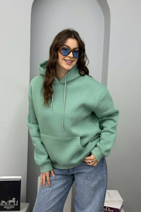 HOODIE NJE NGJYRESHE ME PUSH PER FEMRA NE NGJYRE MENTE - 2