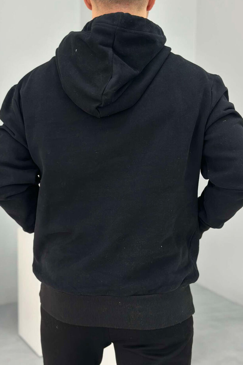 HOODIE PËR MESHKUJ ME DIZANJ TIGRI NË NGJYRËN E ZEZË - 2