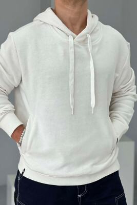 HOODIE PËR MESHKUJ ME IMAZH MBRAPA NË NGJYRËN E BARDHË 