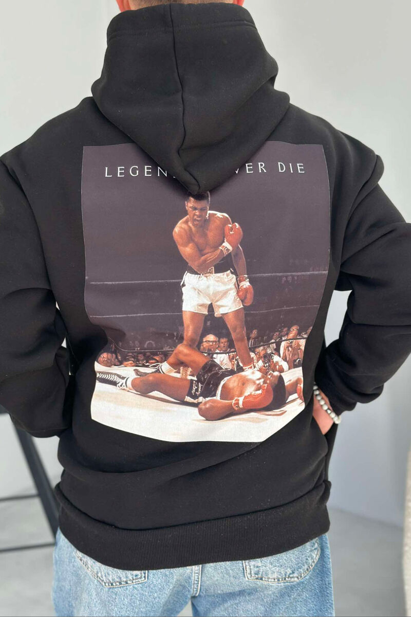 HOODIE PËR MESHKUJ ME IMAZHIN E MOHAMAD ALI NË NGJYRËN E ZEZË - 4