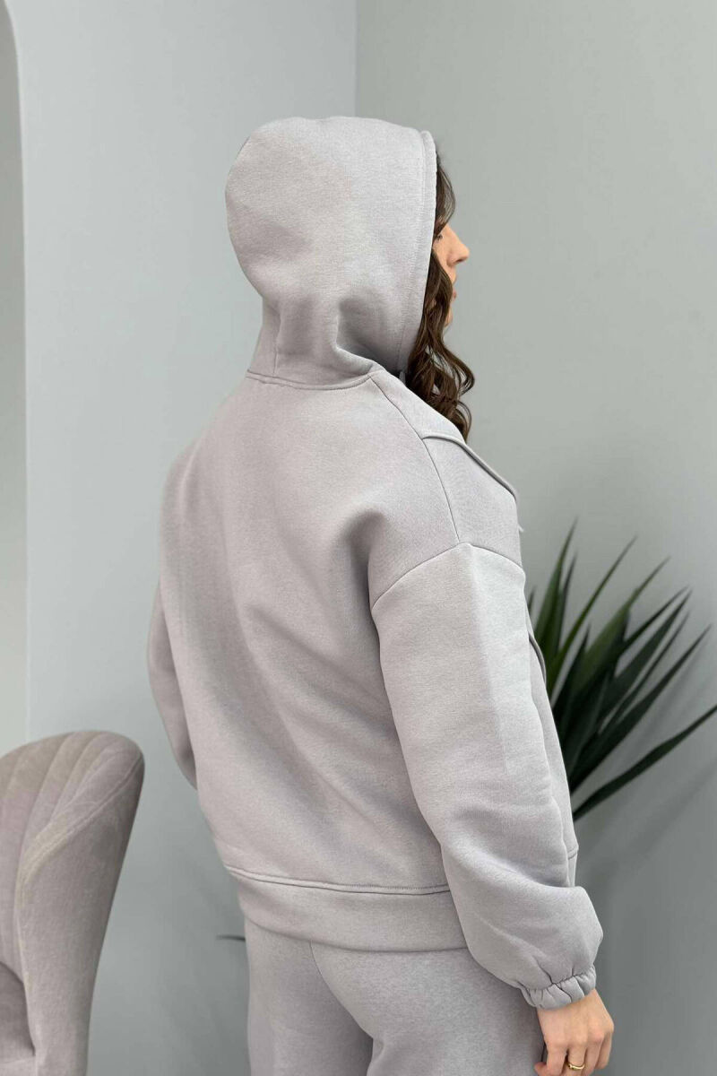 HOODIE+JOGGERS FLUFFY WOMEN SET GREY/GRI - 6