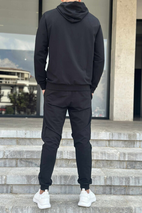 HOODIE+JOGGERS ONE COLOR MEN SET BLACK/ E ZEZE - 2
