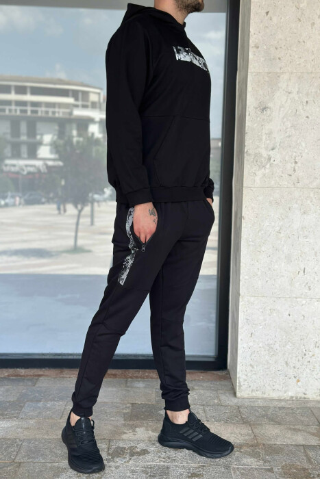 HOODIE+JOGGERS SIMPLE DESIGN MEN SET BLACK/ E ZEZE - 2
