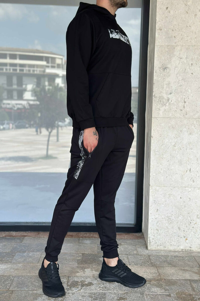 HOODIE+JOGGERS SIMPLE DESIGN MEN SET BLACK/ E ZEZE - 2