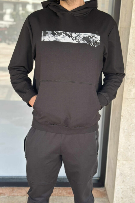 HOODIE+JOGGERS SIMPLE DESIGN MEN SET BLACK/ E ZEZE - 4