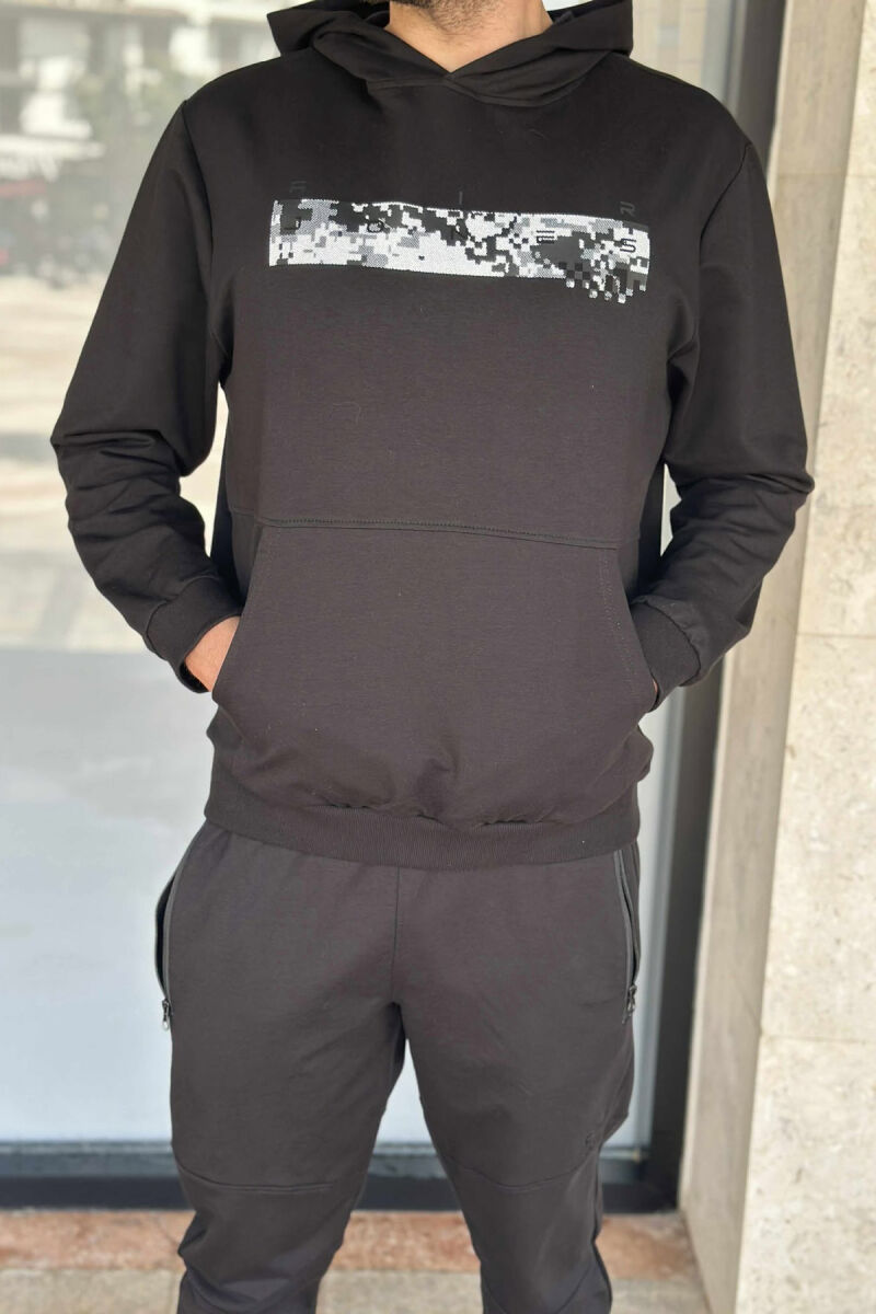 HOODIE+JOGGERS SIMPLE DESIGN MEN SET BLACK/ E ZEZE - 4