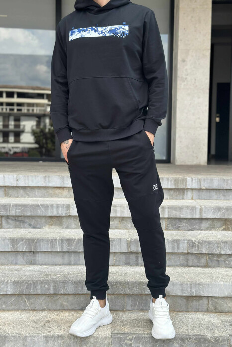 HOODIE+JOGGERS SIMPLE DESIGN MEN SET MIDNIGHT BLUE/BLU MESNATE 