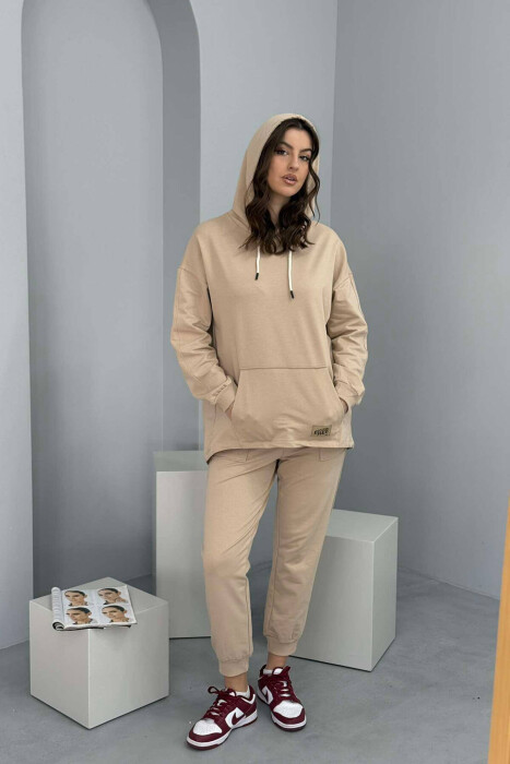 HOODIE+JOGGERS WOMEN SET BEIGE/BEZHE 