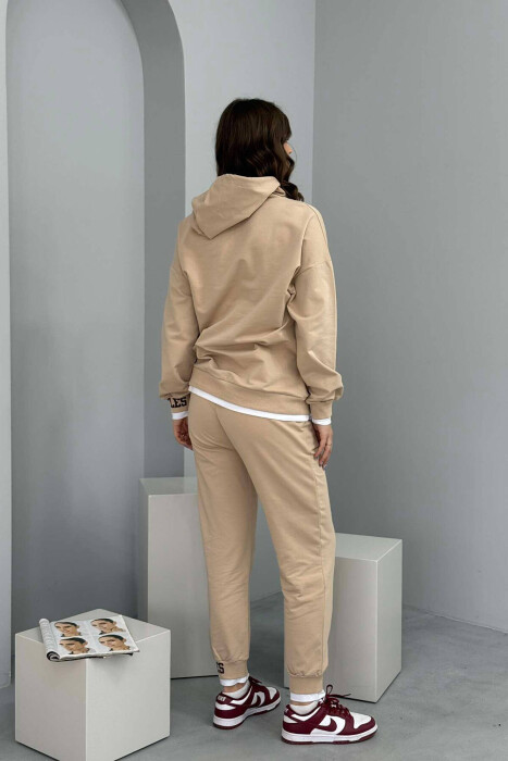 HOODIE+JOGGERS WOMEN SET BEIGE/BEZHE - 3