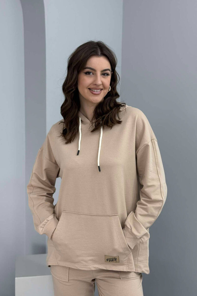 HOODIE+JOGGERS WOMEN SET BEIGE/BEZHE - 3