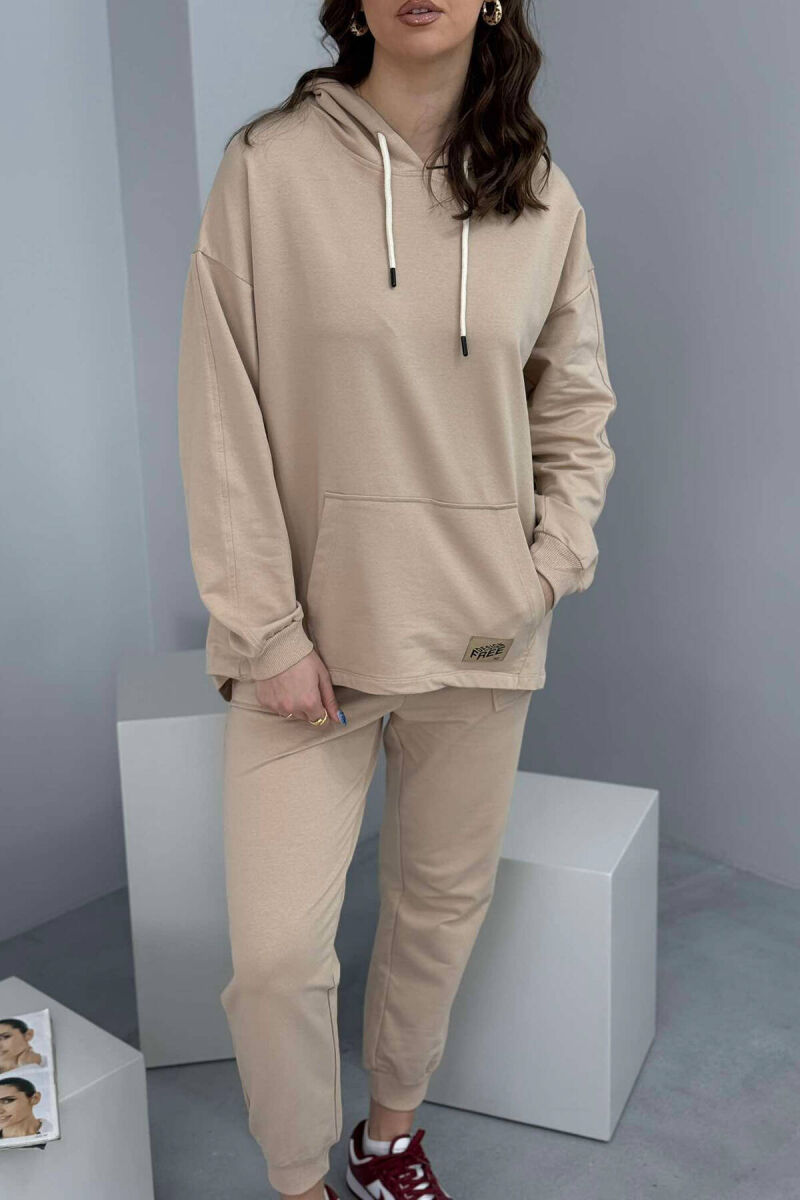 HOODIE+JOGGERS WOMEN SET BEIGE/BEZHE - 4