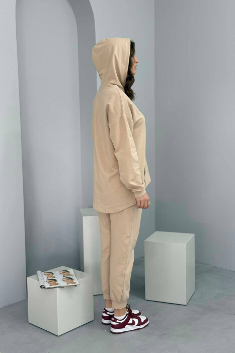 HOODIE+JOGGERS WOMEN SET BEIGE/BEZHE - 5