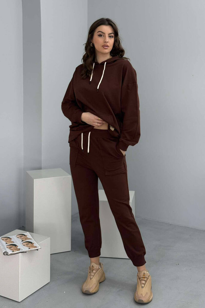 HOODIE+JOGGERS WOMEN SET BROWN/KAFE - 4