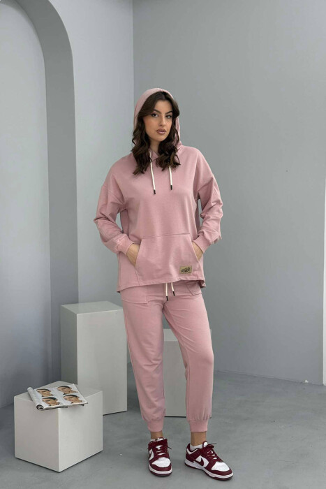 HOODIE+JOGGERS WOMEN SET POWDER/PUDER 