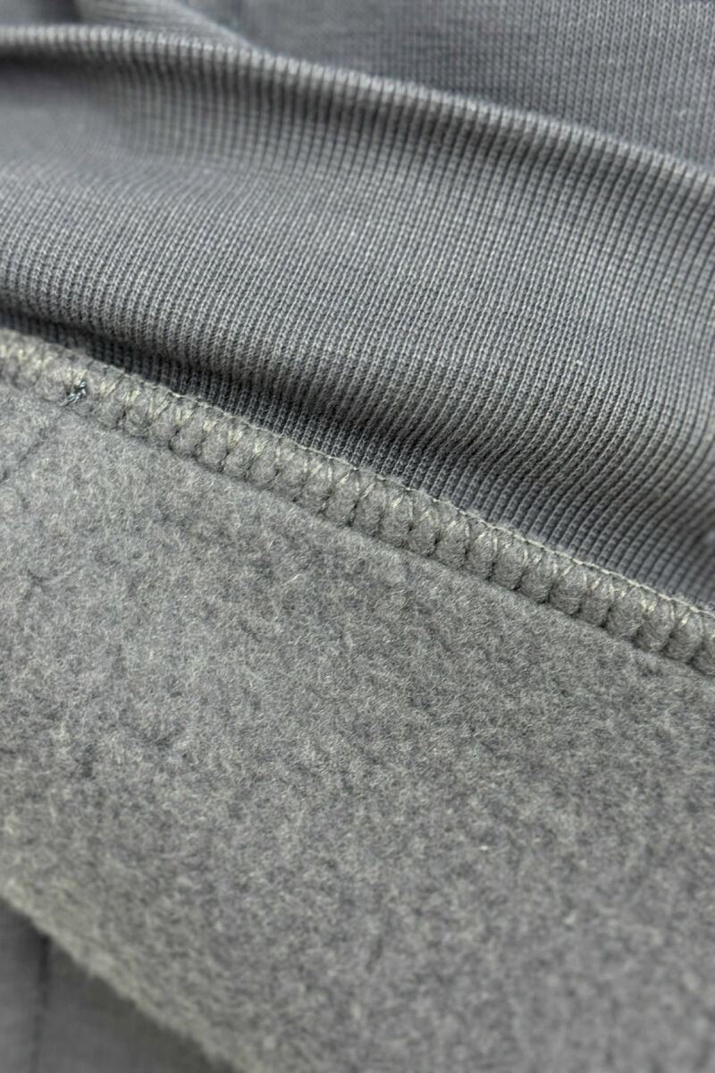 HOODIE+JOGGERS WRITTINGS FLUFFY MEN SET DARK GREY/GEE - 4