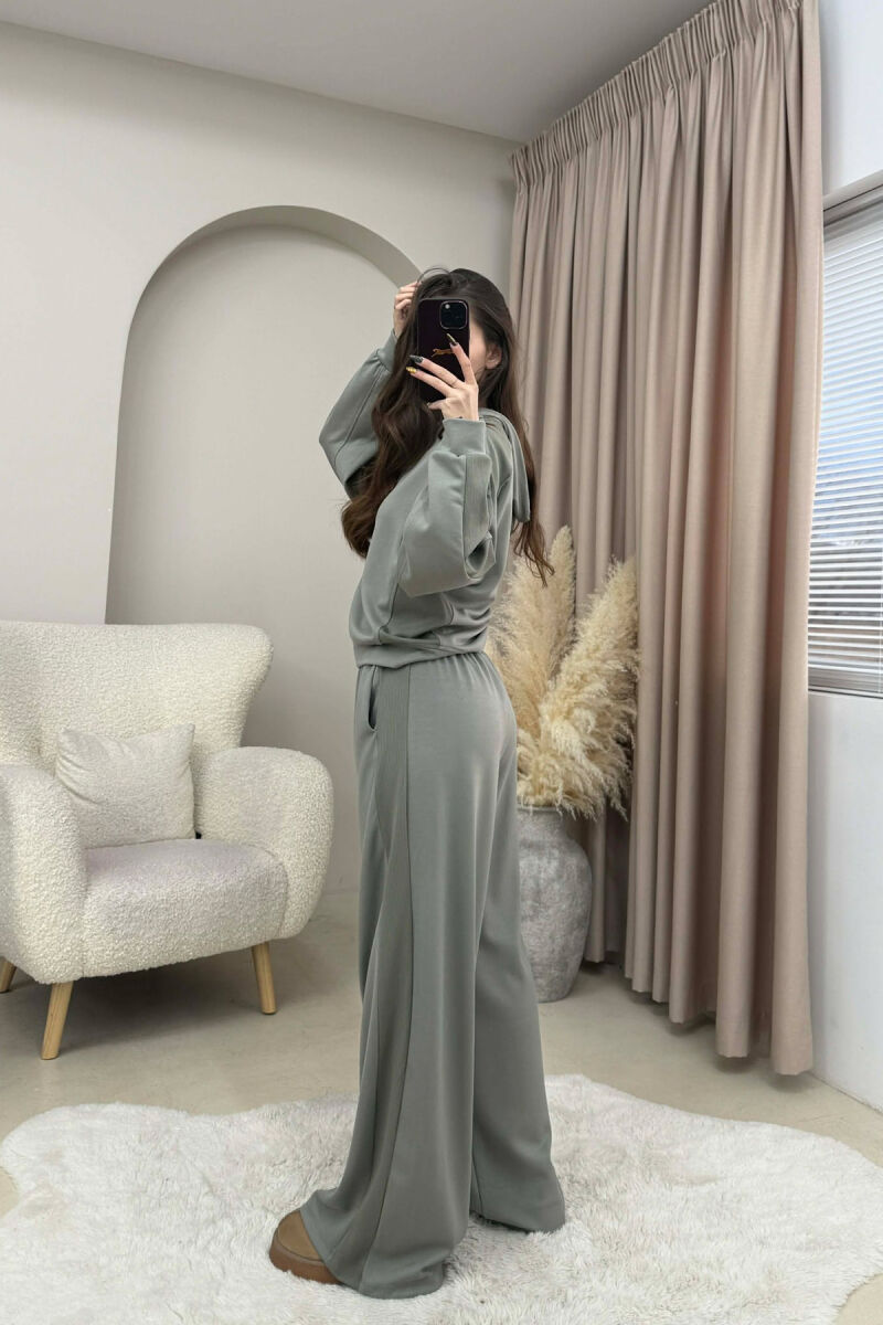 HOODIE+SWEATPANTS ONE COLOR SIMPLE WOMEN SET GREY/GRI - 2