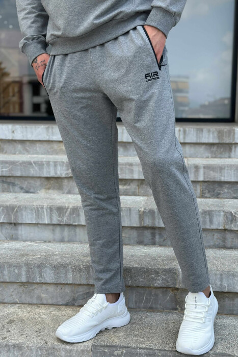 HOODIE+SWEATPANTS SIMPLE MEN SET GREY/GRI - 4