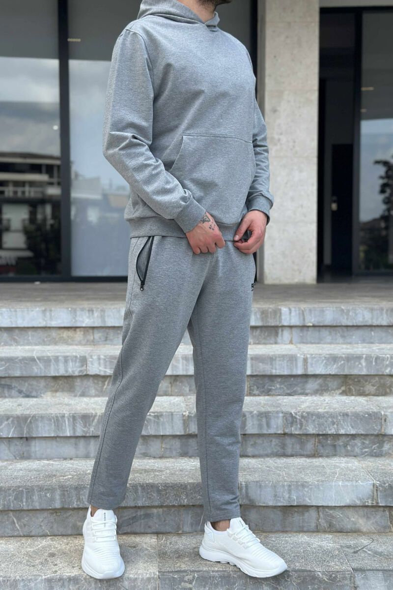 HOODIE+SWEATPANTS SIMPLE MEN SET GREY/GRI - 5