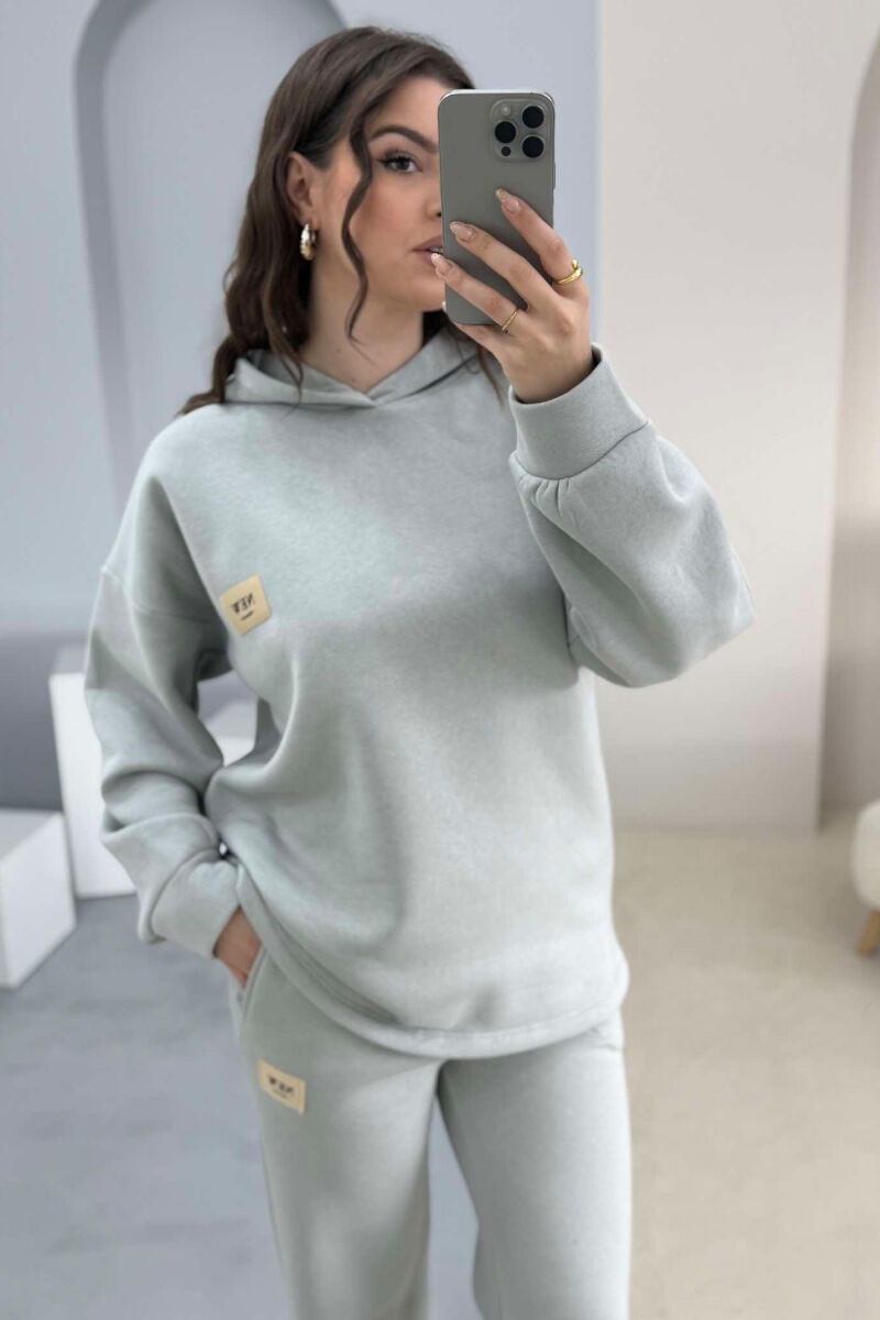 HOODIE+SWEATPANTS WOMEN FLUFFY SET LIGHT GREY/GZ - 2