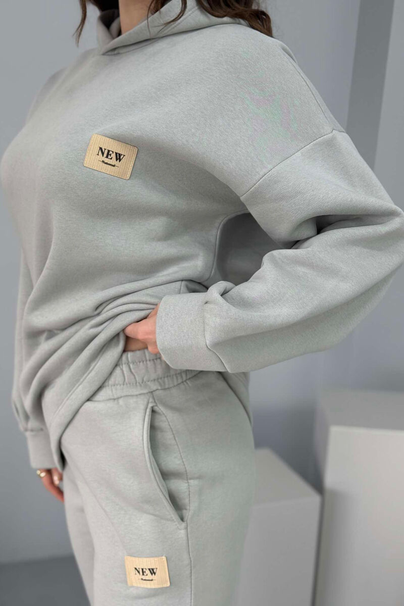 HOODIE+SWEATPANTS WOMEN FLUFFY SET LIGHT GREY/GZ - 4