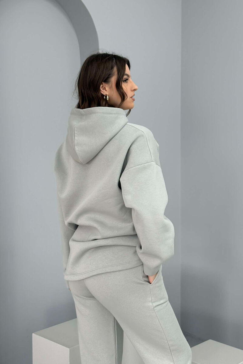 HOODIE+SWEATPANTS WOMEN FLUFFY SET LIGHT GREY/GZ - 5