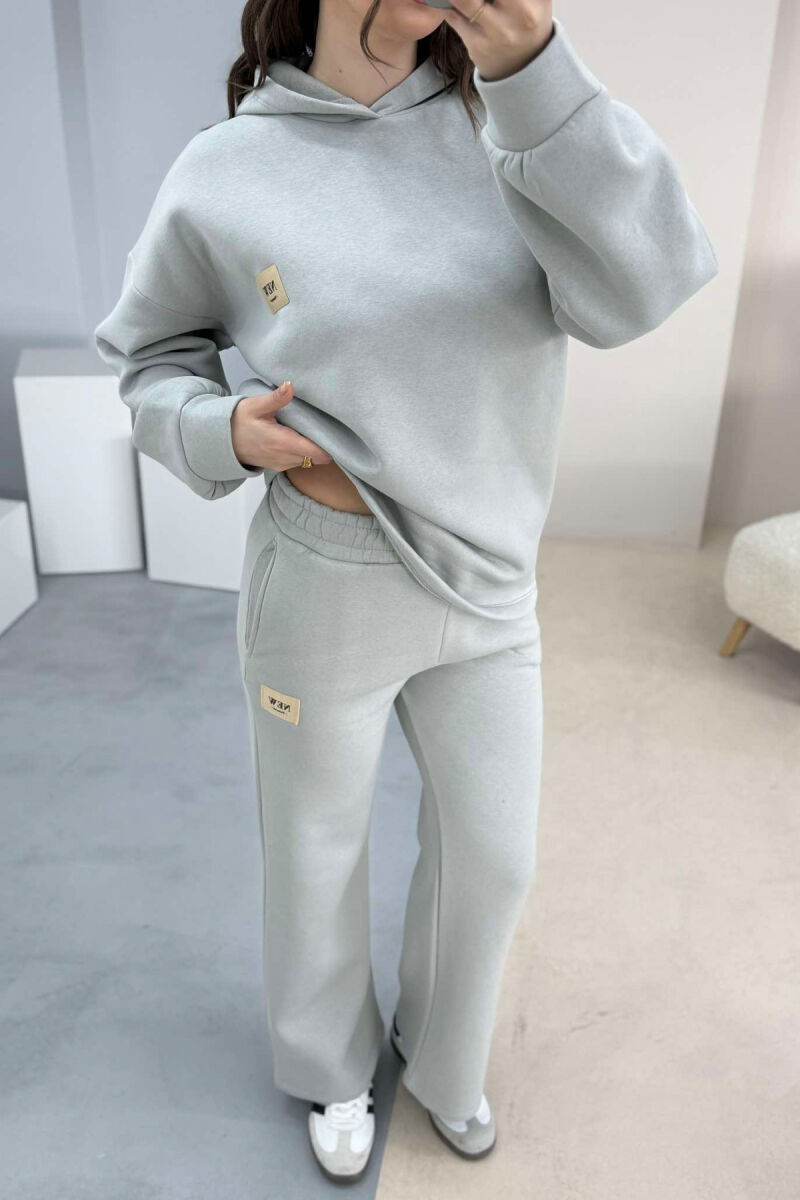 HOODIE+SWEATPANTS WOMEN FLUFFY SET LIGHT GREY/GZ - 6