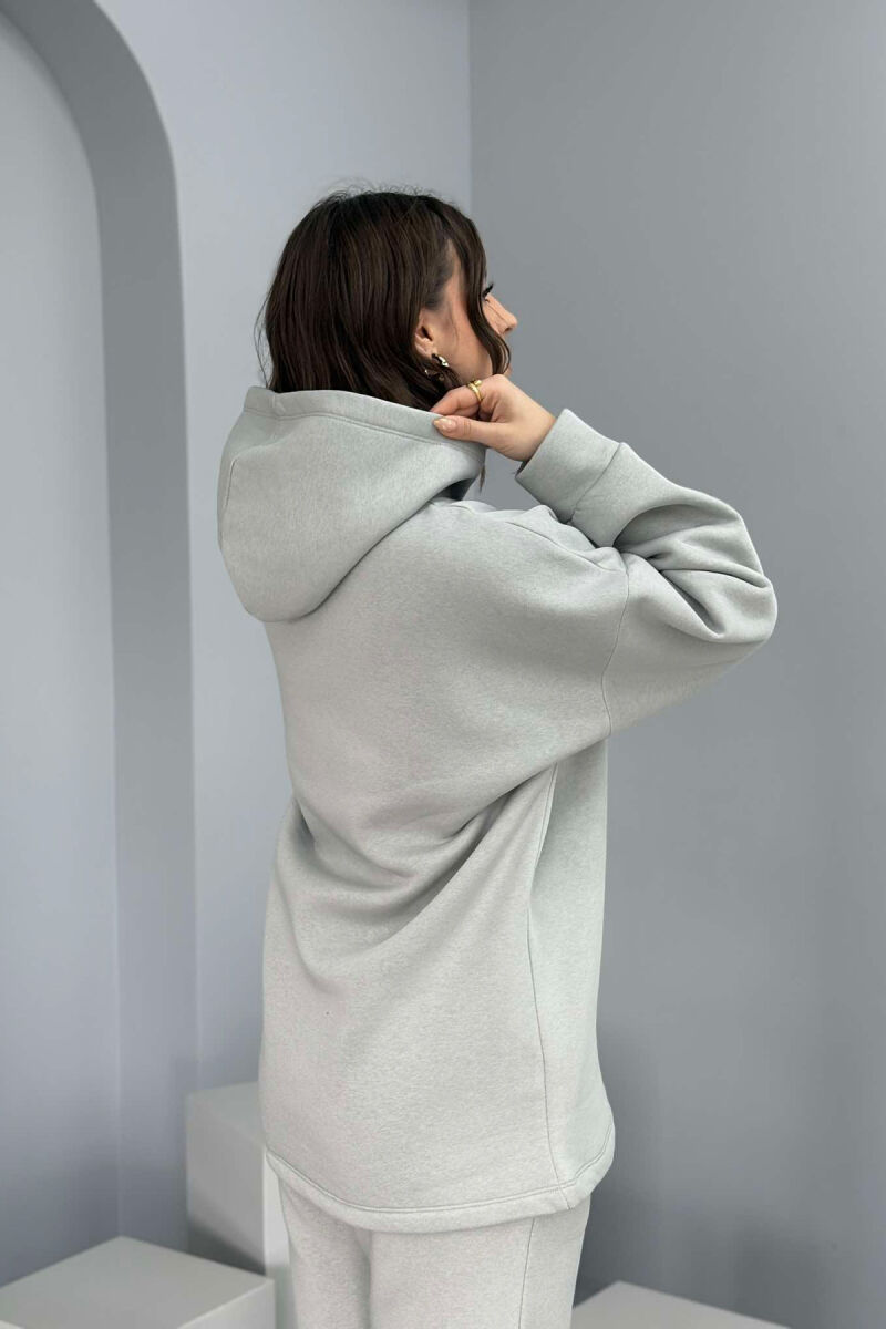 HOODIE+SWEATPANTS WOMEN FLUFFY SET LIGHT GREY/GZ - 7