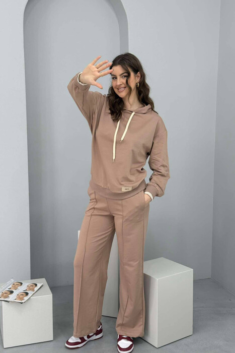 HOODIE+SWEATPANTS WOMEN SET BEIGE/BEZHE 