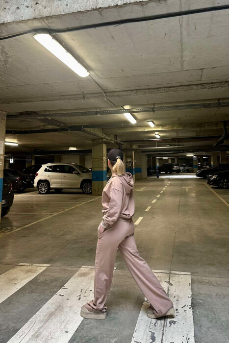 HOODIE+SWEATPANTS WOMEN SET BEIGE/BEZHE - 7