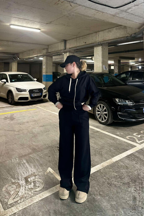 HOODIE+SWEATPANTS WOMEN SET BLACK/ E ZEZE - 3